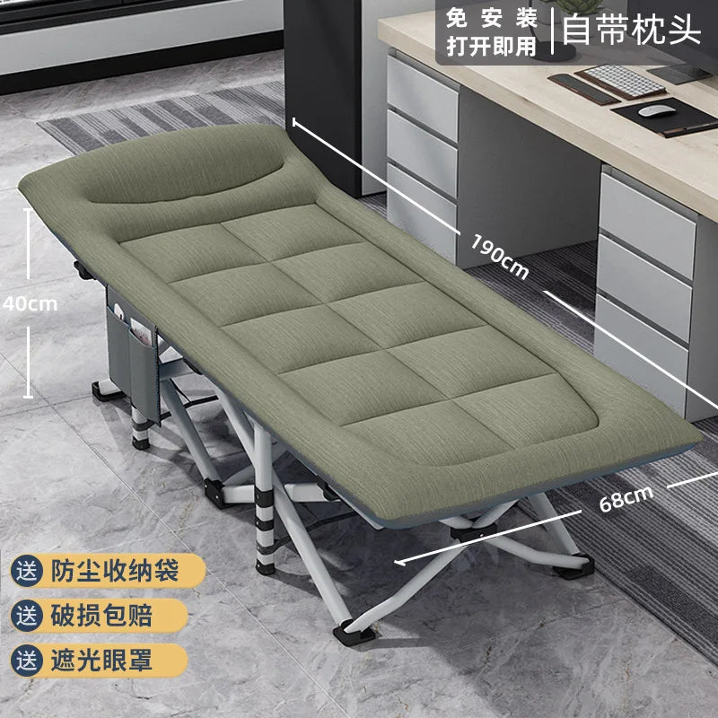 Camping Cot Comfortable with Pad  Portable Folding Bed for Sleeping Single Supports Travel Office Garden Beds  складная кровать