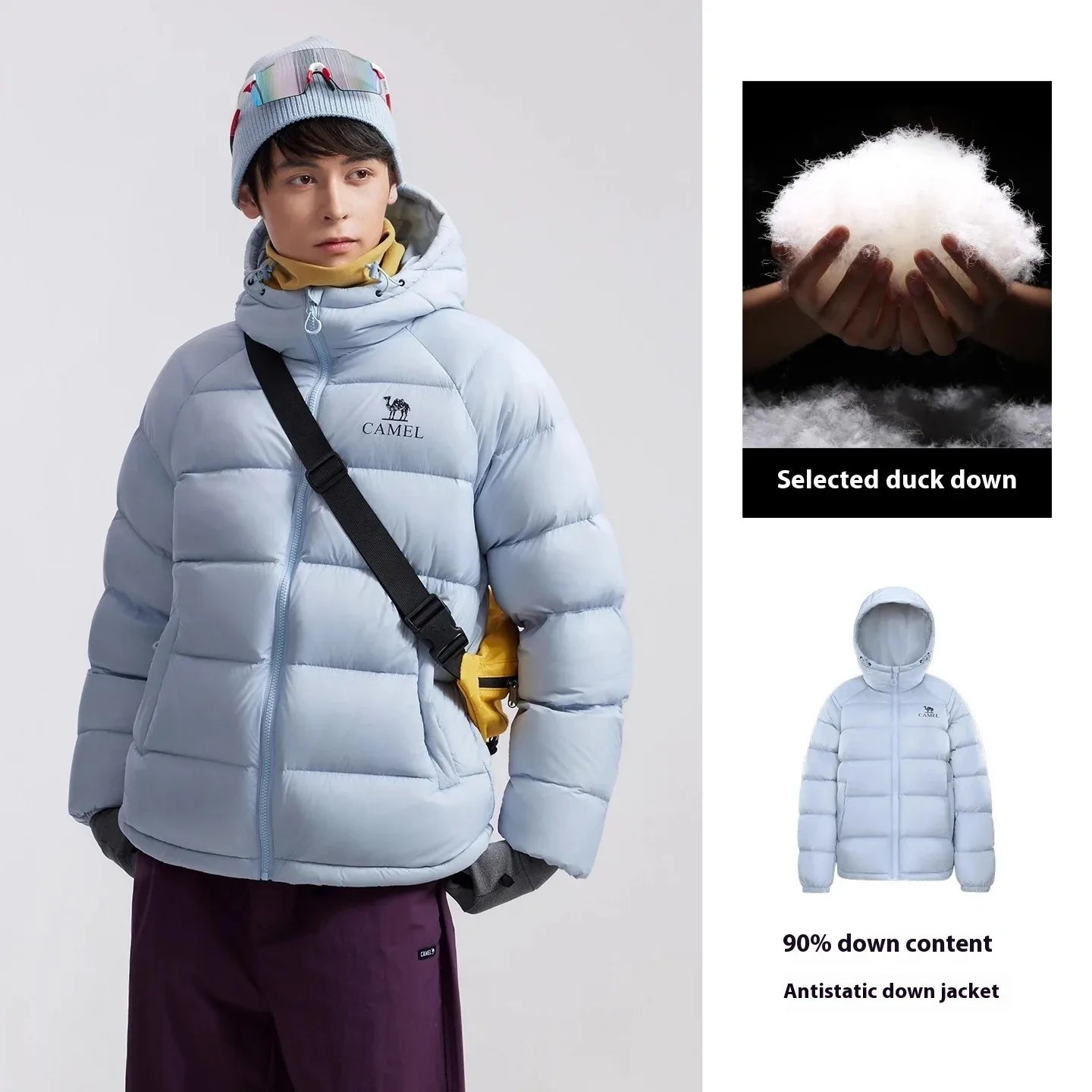 GOLDEN CAMEL Outdoor Down Jackets Unisex Women's Winter Coats High-loft Windproof Warm Duck Down Padding Puffer Jacket Camping