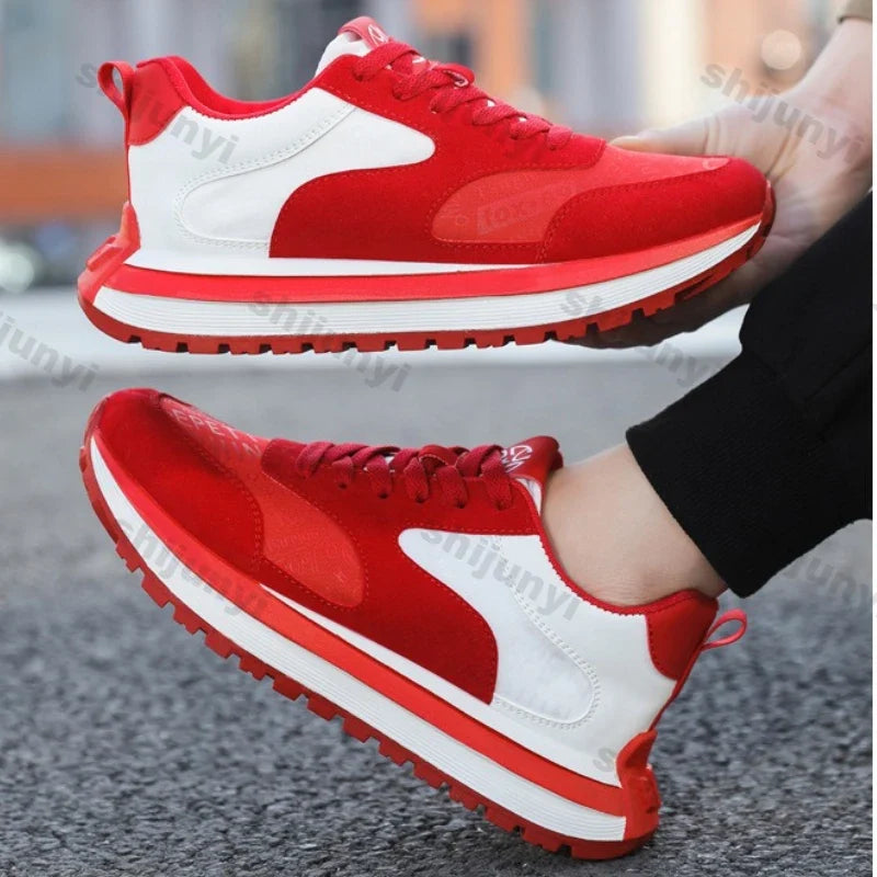 Men Shoes 2025 Spring Autumn New Fashion Comfortable Height Increase Casual Running Shoes Breathable Non Slip Platform Sneakers