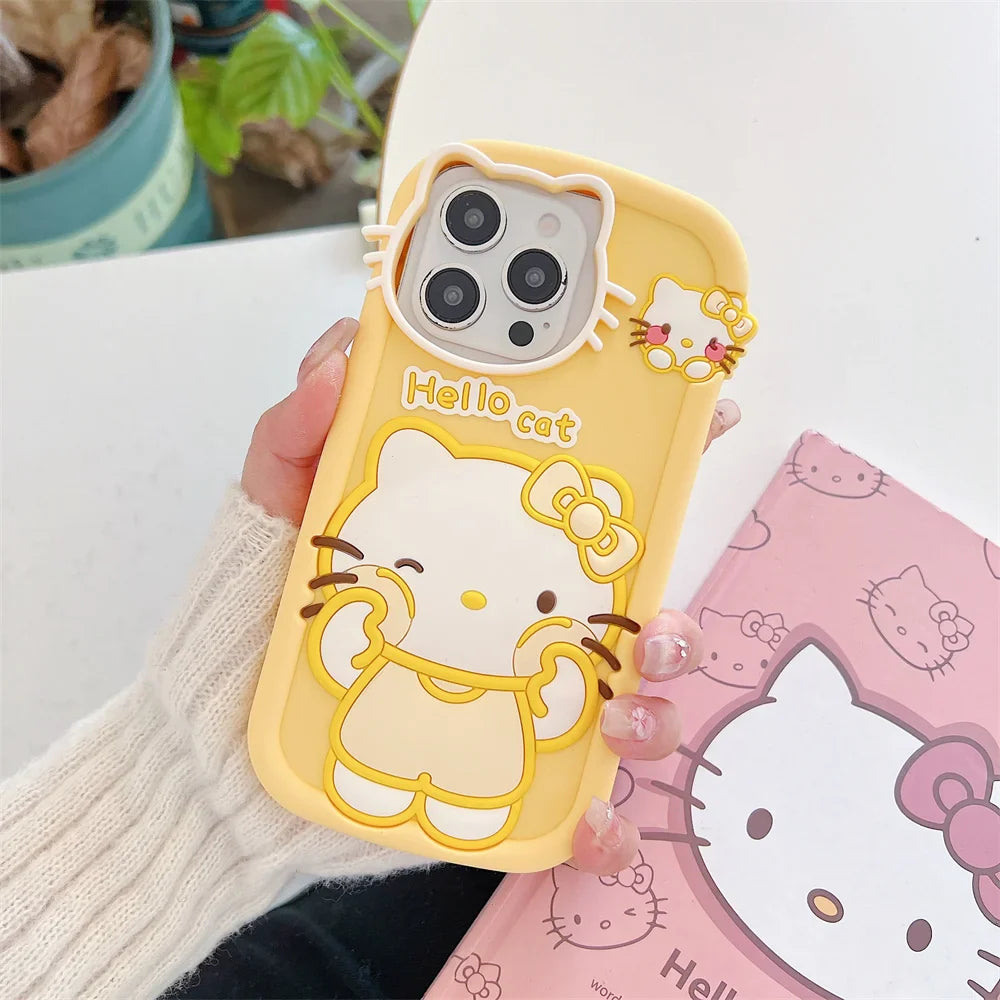 Funda de silicona para teléfono con diseño de dibujos animados de Hello Kitty