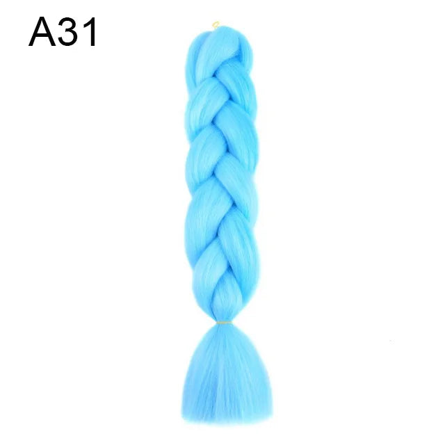 24-Inch Yaki Braids Ombre Jumbo Braiding Hair | Green Synthetic Hair Extensions for DIY Styles