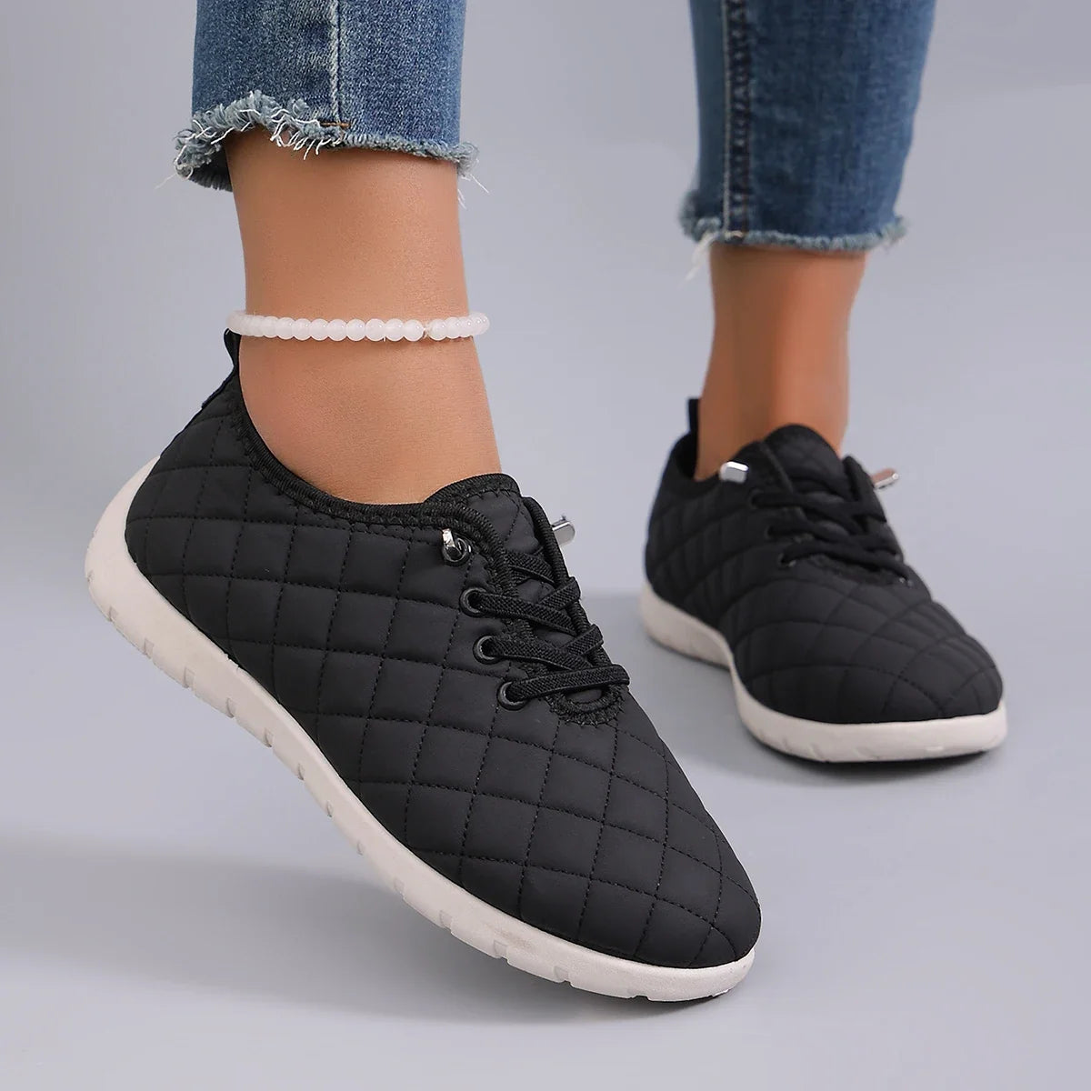 Spring new women's sports shoes, fashionable, breathable, lightweight, non-slip, wear-resistant, casual sports shoes, flat shoes