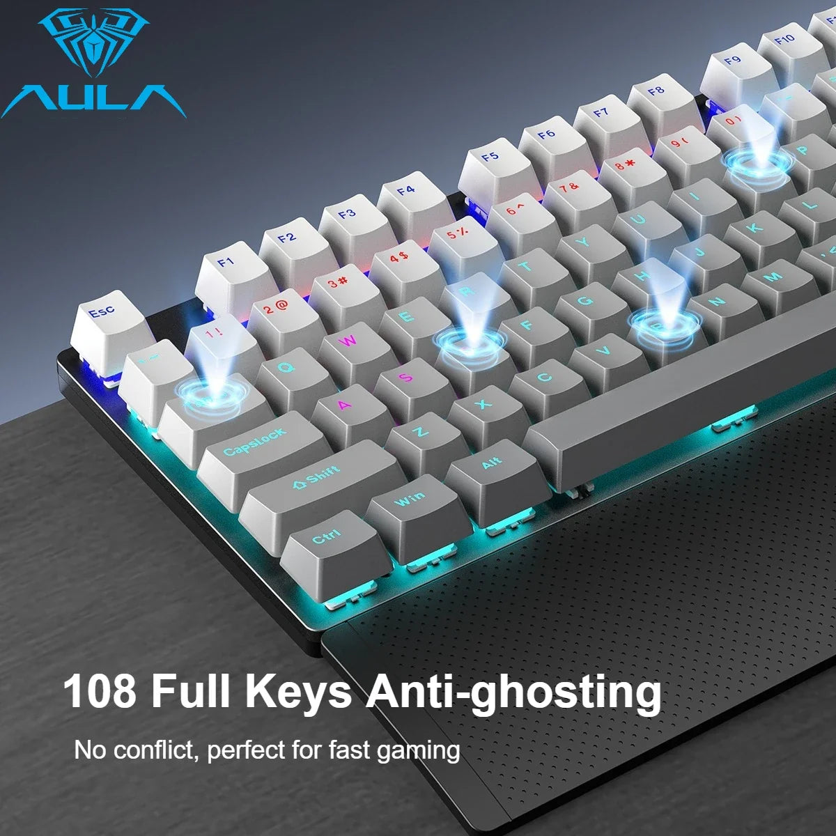 AULA F2088Air Tri-mode Mechanical Keyboard and Mouse Combo Wireless Bluetooth 2.4G Wired RGB Backlit Hot-Swappable Gaming Keyboa