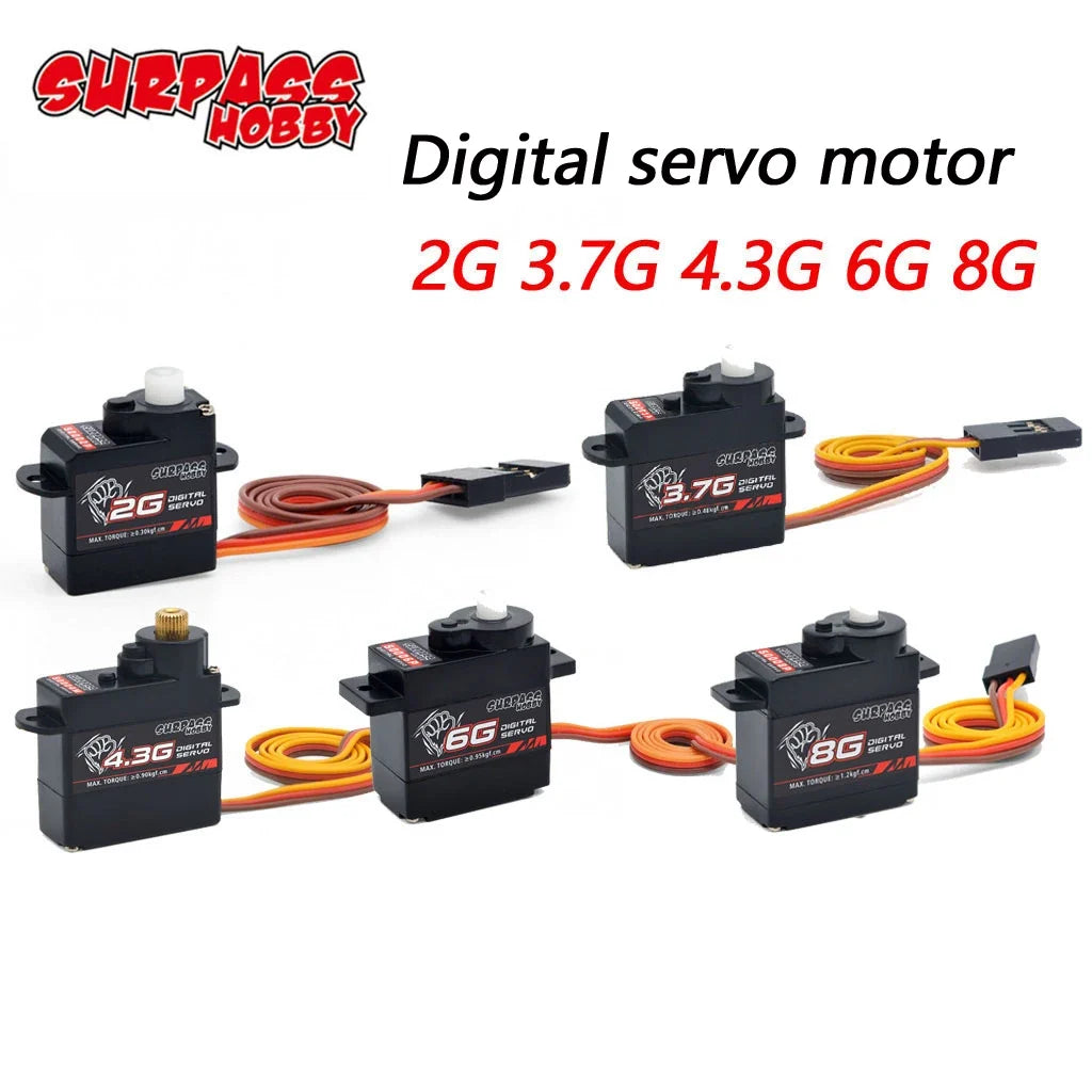 SURPASS HOBBY 2g 3.7g 4.3g 6g 8g Micro Digital Mini Servo Metal and Plastic Gear for Rc Drone Airplane Fixed-wing Car Robot