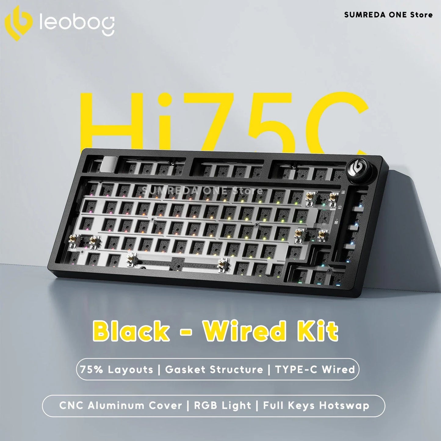 Leobog Hi75C Hi75 Hi75C Pro Aluminum Wireless Custom Mechanical Keyboard Kit Gaming Bluetooth 2.4G Wired Hotswap Gamer Keyboard