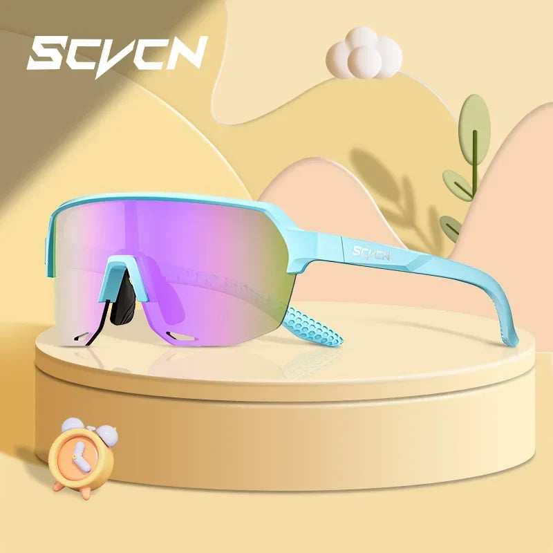 SCVCN New Children Cycling Sunglasses Outdoor Road Bike Eyewear Girls MTB Camping Hiking Glasses Teenager Sports UV400 Goggles