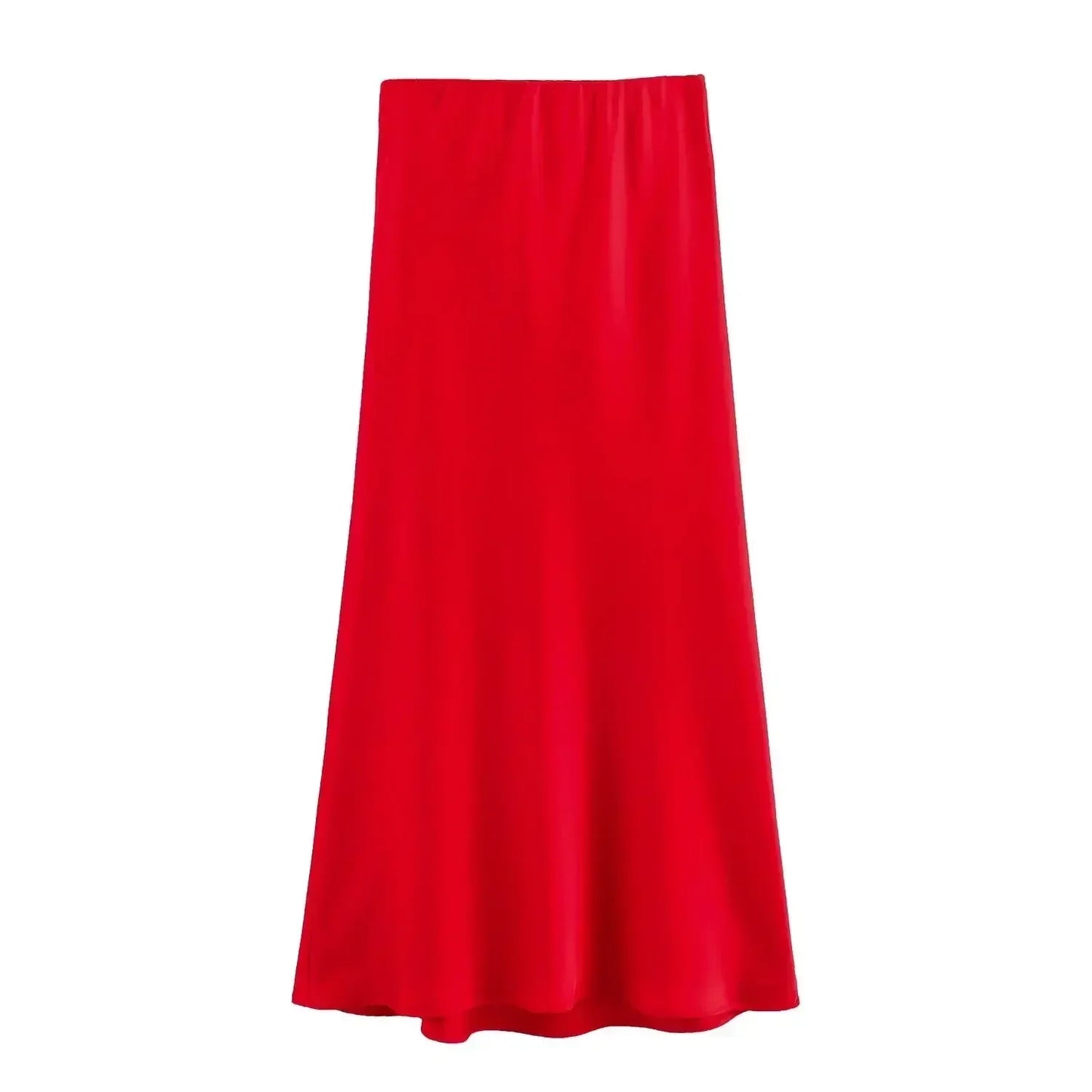 Foridol Autumn Winter Burgundy Satin Skirt Women Party Silk Skirt High Waist Straight Long Faldas Mujer Christmas Skirt
