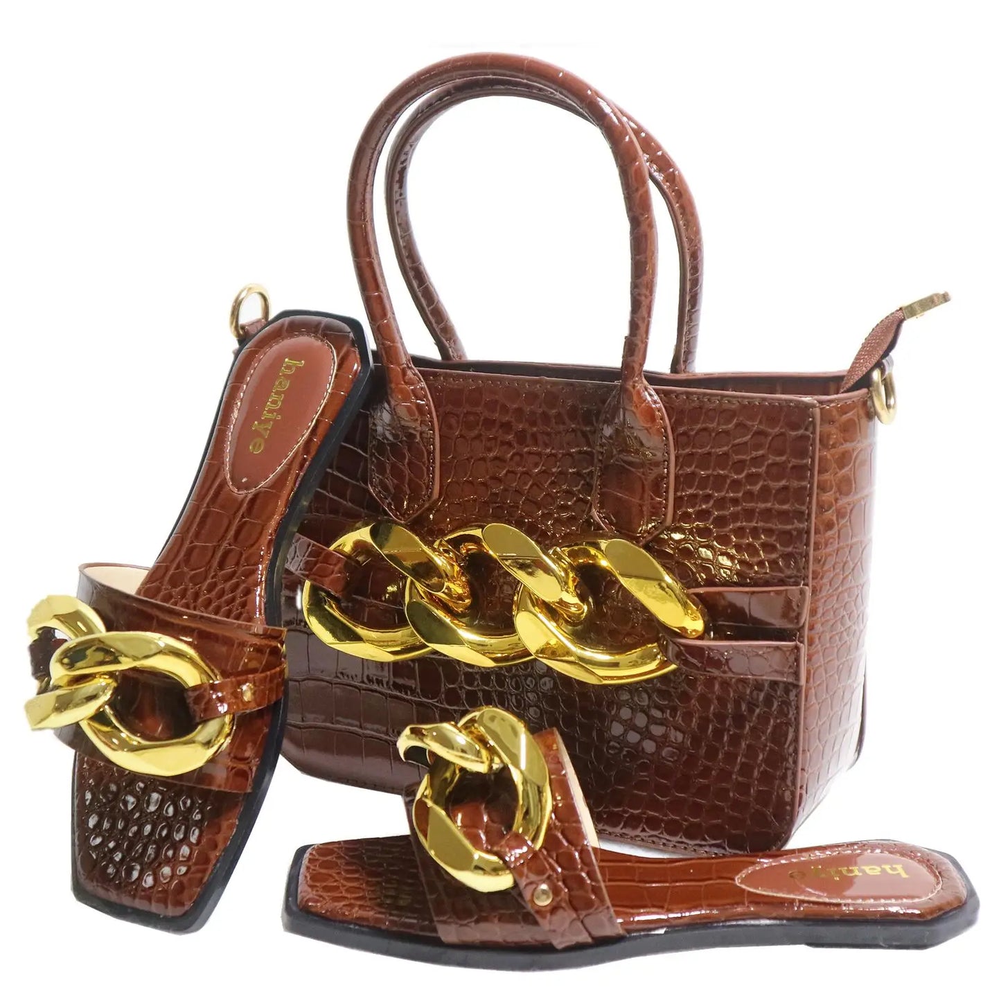 Zapatos y bolsos africanos a juego HKN1-12