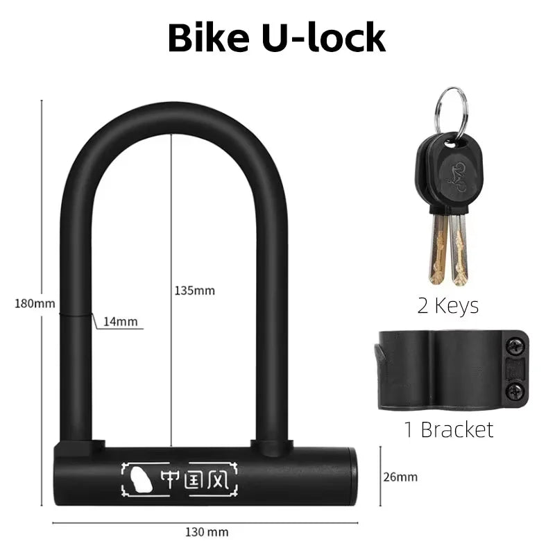 WEST BIKING Bike Foldable Lock Anti-theft Electric E-Bike Chain Padlock Motorcycle Safety Portable Locks Bicycle Accessories