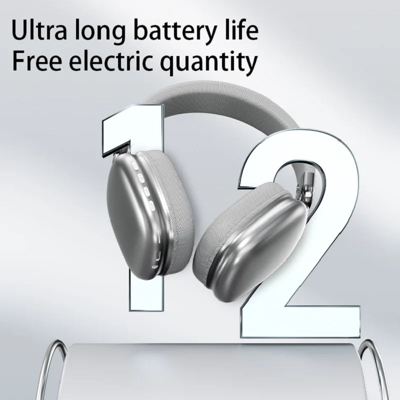 Original 9D Surround Sound Headsets Metal Wireless Bluetooth Headphones with HD Mic Noise Reduction Gaming Earphones for iPhone