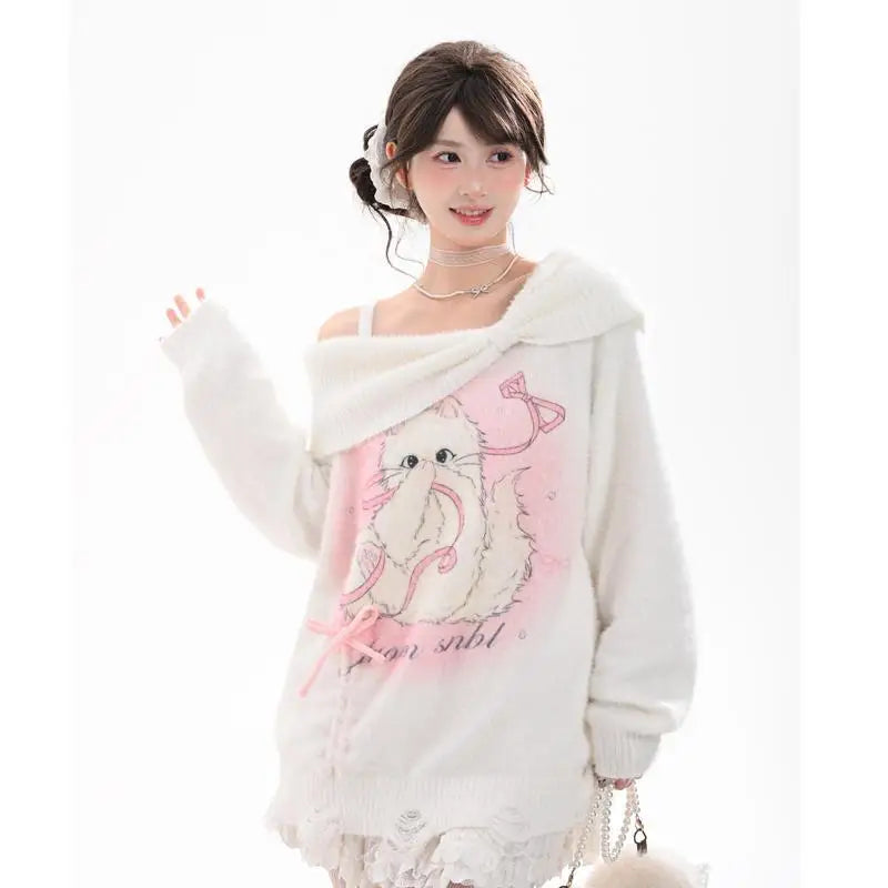 Suéter de hombros descubiertos Pretty Kitty