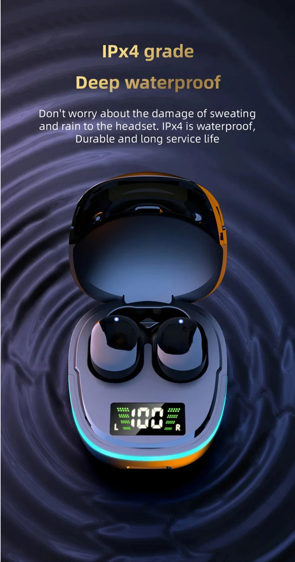 G9S Bluetooth 5.1 In Ear Wireless Earbuds LED Power Display Low Latency Gaming HiFi Stereo Sports Headphones