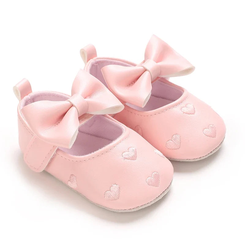 0-1year Baby Shoes Infant Pre-Walker Shoes Girls Princess Bow Shoes