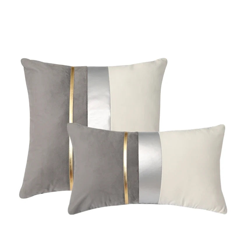 Luxury Velvet Cushion Cover, Patchwork Design Pillow Case, Home Decor, Sofa Pillows, 45x45cm, 30x50cm