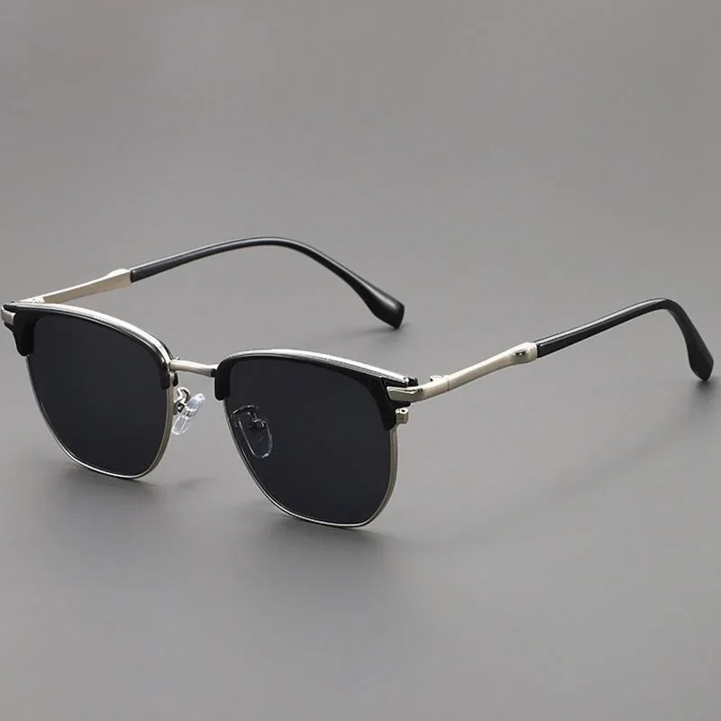 Vintage Square Metal Frame Sunglasses for Men and Women, Retro Unisex Fashion UV400 Protection Eyewear