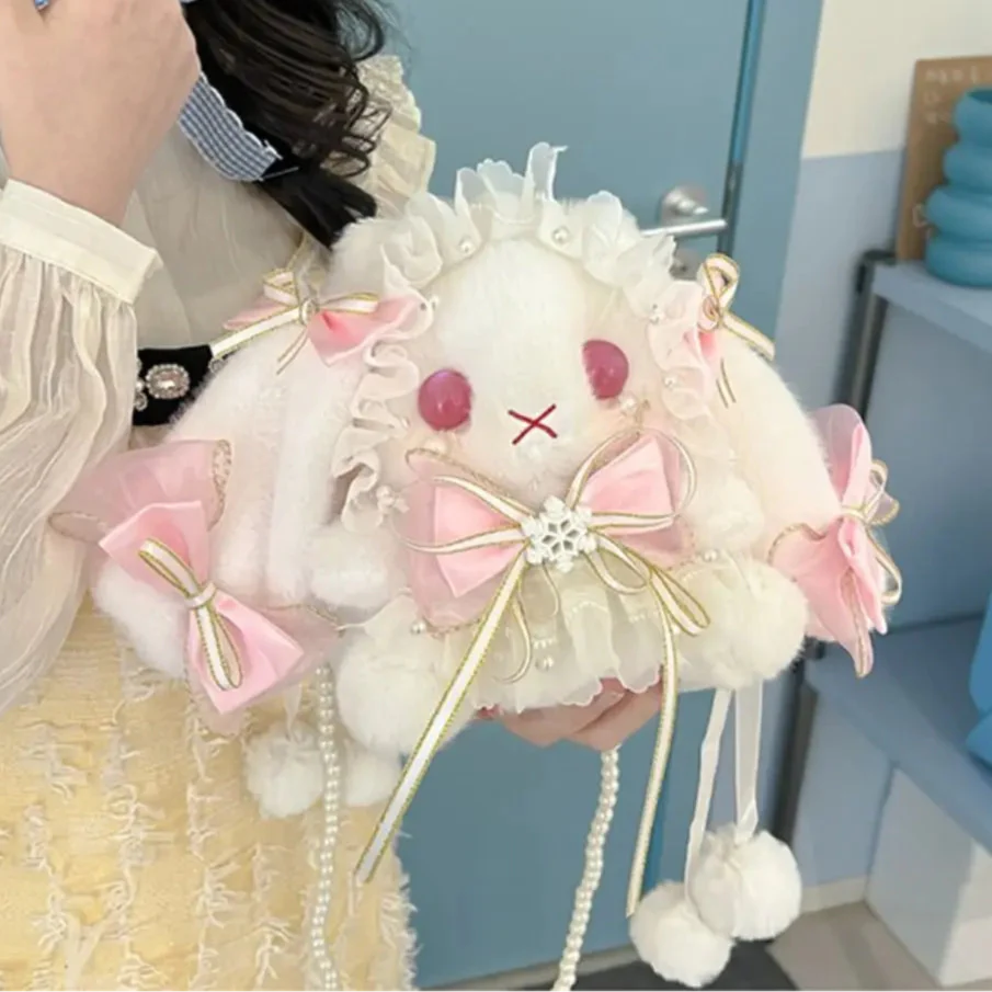 Bolso de peluche Conejo y Lazos