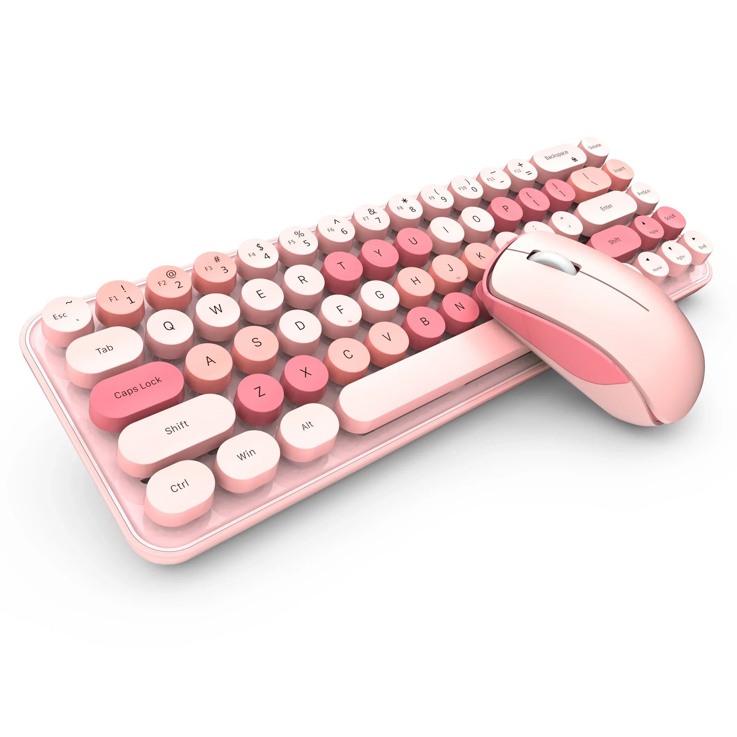 MOFii Idol Wireless Keyboard Mouse Combo, Macaron Gradient, Quiet Compact Portable Set for Laptop/Desktop Office