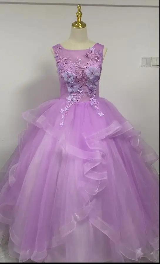 Vestidos de Quinceañera Rosa Oscuro con Cuello Halter sin Mangas para Fiesta de Gala, Vestido de Princesa Sencillo con Flores, Talla Grande Personalizado