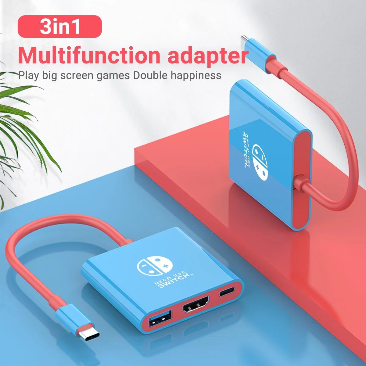 3 in 1 USB C Docking Station 4K HDMI GAME HUB Adapter 100W PD USB 3.0 Hub for Switch, MacBook & Phones