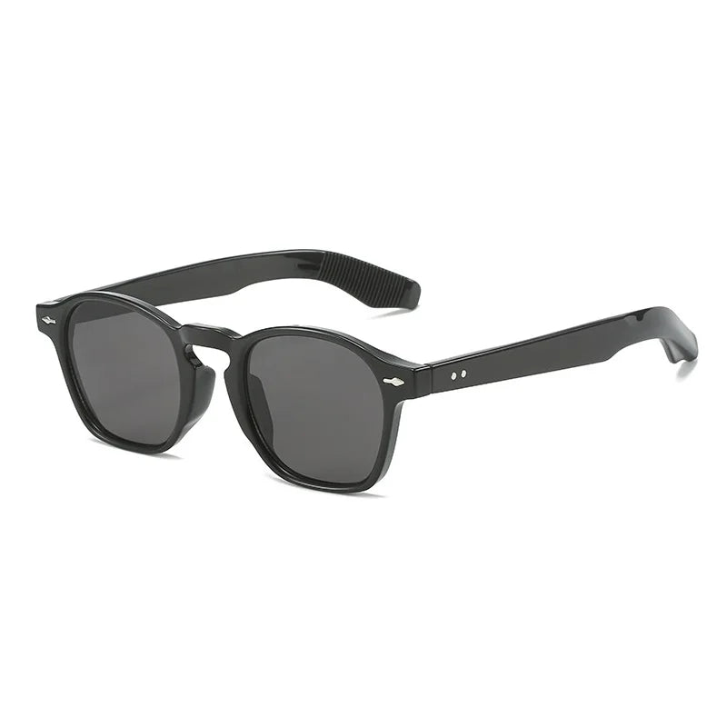 Fashion Small Irregular Square Sunglasses Women Retro Round Clear Ocean Lens Shades UV400 Men Rivets Luxury Sun Glasses