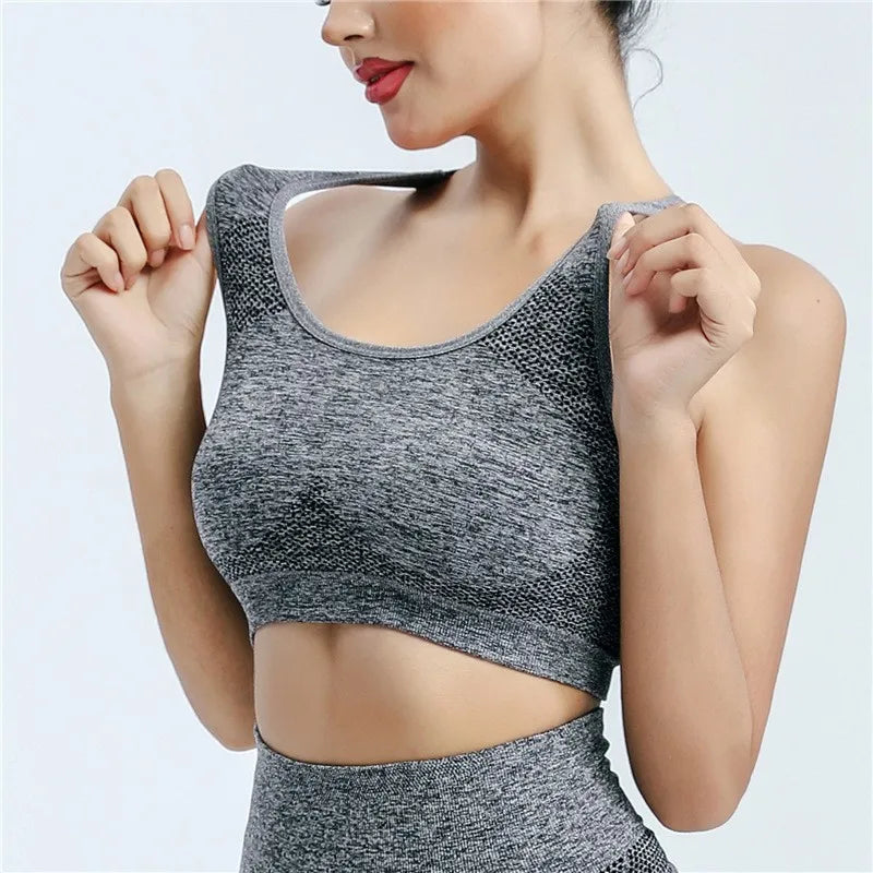 Yoga and Running Sports Bra with Breathable Mesh