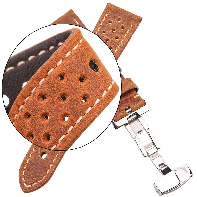 Huawei Watch & Watch GT Perforated Leather Band, Folding Clasp