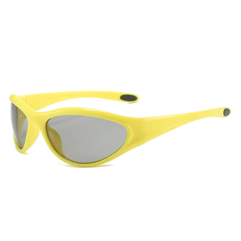 NEW Sports Punk Mirror Sunglasses Women 2000'S Men Y2K Hip Hop Luxury Brand Cat Eye Sun Glasses UV400 Unisex Shades Oval Eyewear