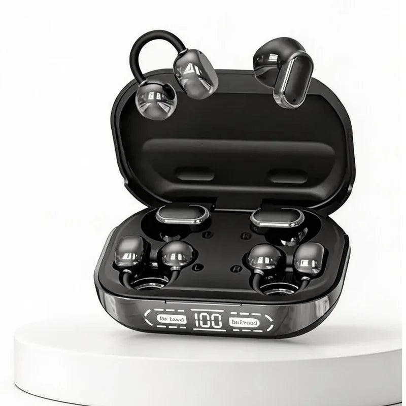 2026 New Bluetooth 6.0 Ear-Clip Headphones 4 Earbuds In-Ear & Open Ear Design 2.6g Ultra-Light Audífonos with AI Noise Reduction