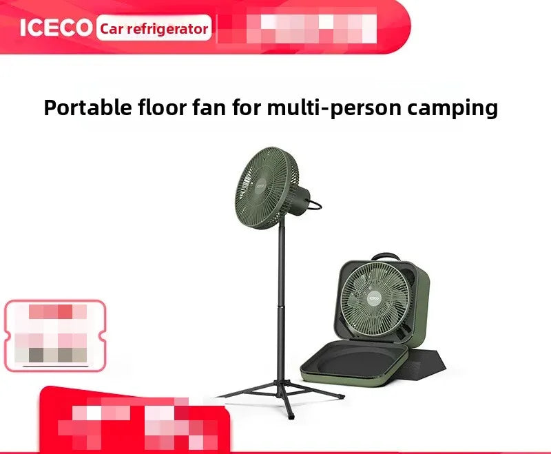 Outdoor camping fan Multi-person camping  self-driving Large air volume Long battery life Portable storage Foldable floor fan