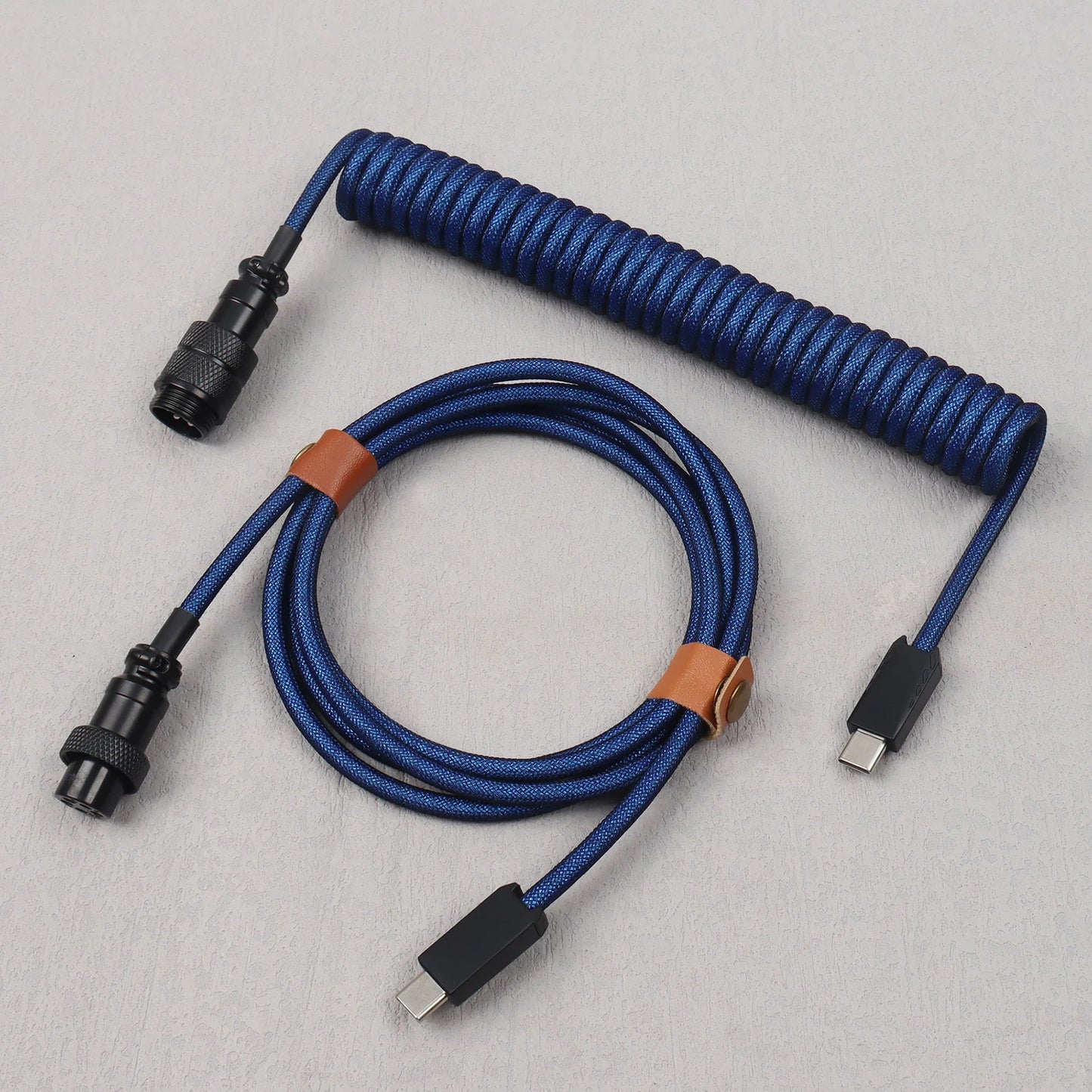 LANO USB-C to Type-C Coiled Cable Gamer Keyboard Custom Coil Type USB C Cable With Detachable Pilot Connector