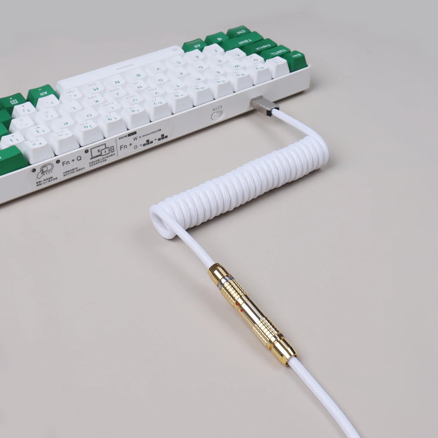 LANO Usb Keyboard Cable FGG Coiled Keyboard Usb Type C Cable Metal Aviator Connector Gaming 00B Usb Keyboard Cable