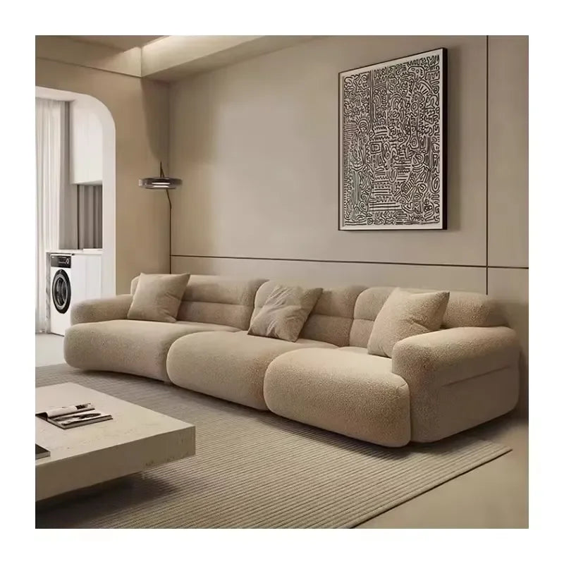 Factory Wholesale Modern Nordic Simple Velvet Fabric Sofa Suitable for Large Family Fabric for Modern Living Room