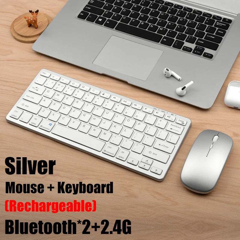 2.4G Wireless Keyboard Mouse Set Bluetooth 5.0 Keyboard Mouse Combo 2 modes Mini Keyboard Mouse For Laptop PC Accessories