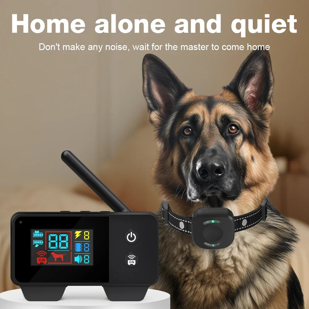 New480M Dog Wireless Electric Fence Electric Shock Vibration Sound 3 Modes Color Screen Display Dog Training Collar Pet Supplies