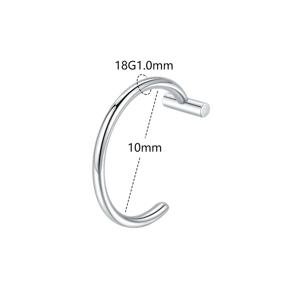 1PC Stainless Steel Fake Nose Ring Hoop Septum Rings Non-Pierced C