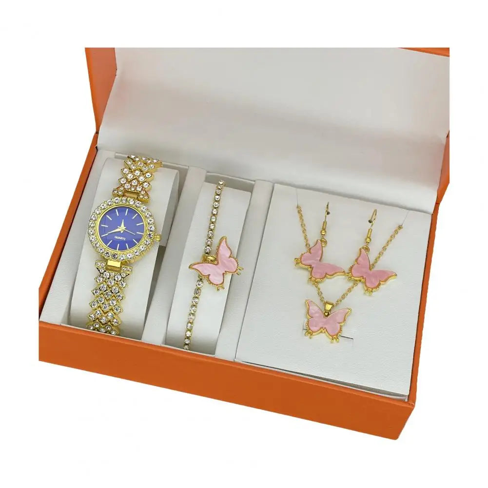 1 Set Women Jewelry Set with Gift Box Complete Collection of Quartz