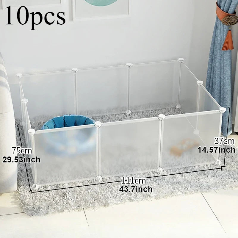 Foldable Dog Cage Yard Fence,Small Pet Playpen DIY Freely Combined with Assembled, for Dog Cat Kitten Rabbit Guinea Pig Bunny
