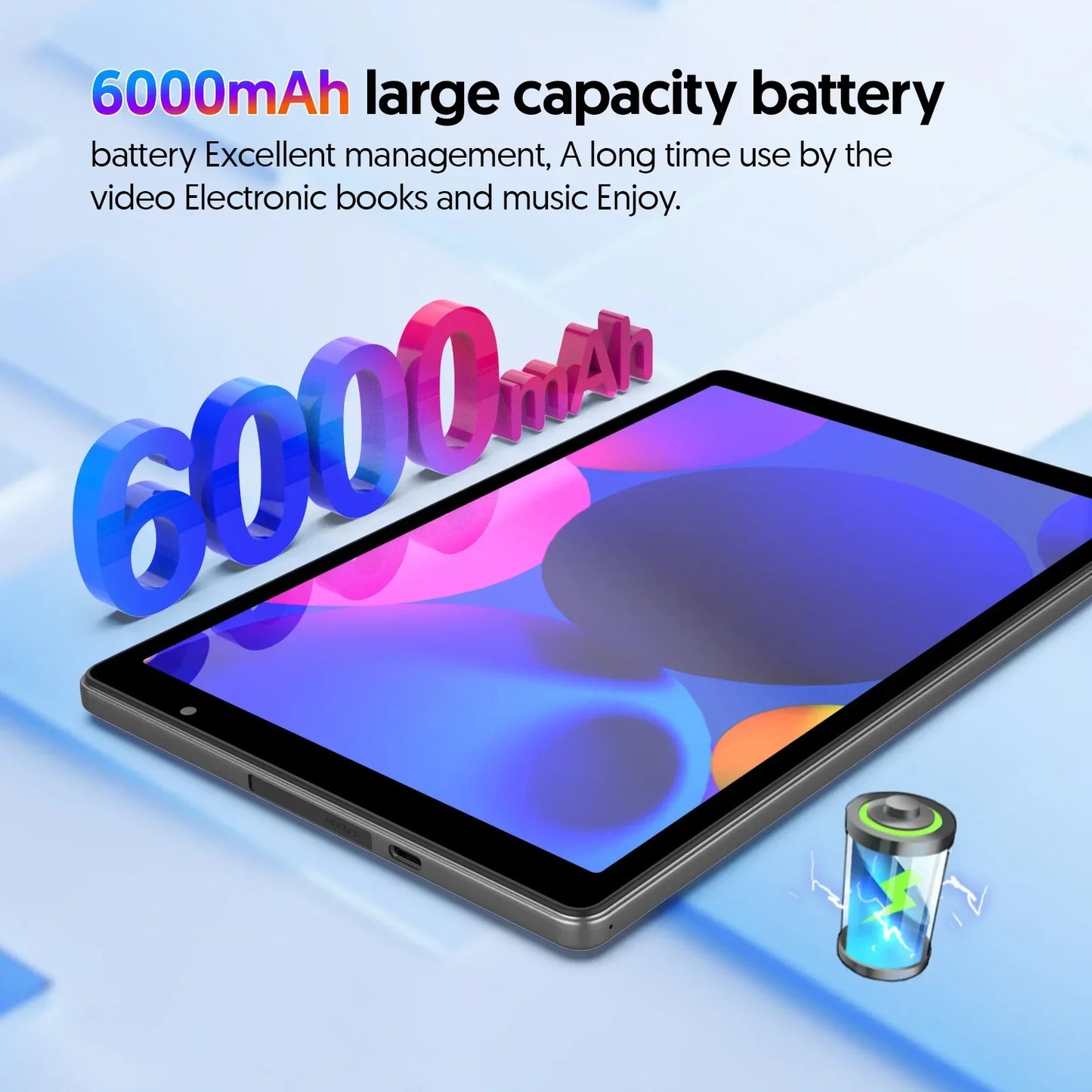 Latest Android 14 Tablet, 10-inch Tablet, Quad-core Processor, 5G WiFi, 4GB ROM + 32GB RAM, 1280*800 Resolution, 6000mAh Battery