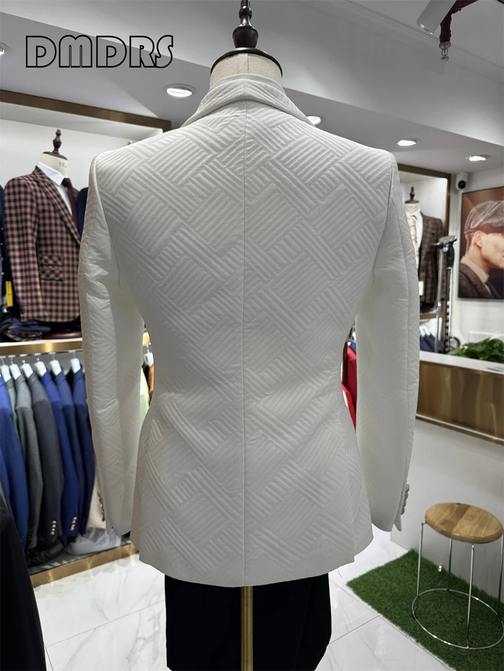 24H Ship Wedding Suit Set for Groom 3 Pieces Men's Fashion Suits One