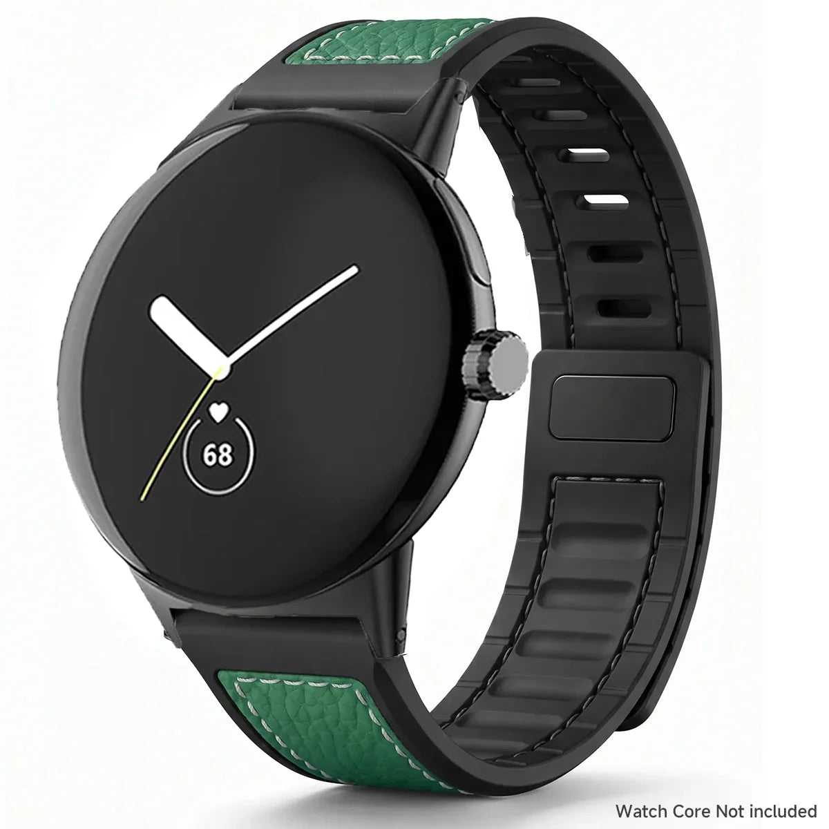 Google Pixel Watch 5, 4 & 3 45mm Litchi Leather Magnetic Band