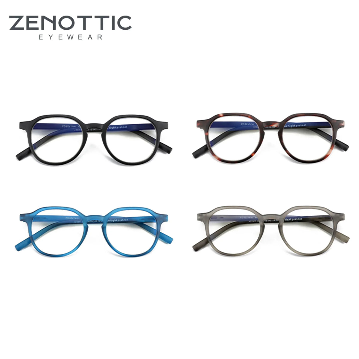 ZENOTTIC Retro Circular Anti-blue Light Glasses Blue Light Blocking Round Computer Eyeglasses for Unisex Fashion 420007