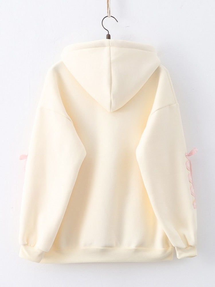 Sudadera con capucha Conejos de leche de durazno