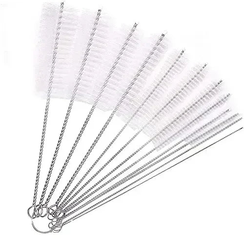 10pcs Pipe Tube Brush Pipe Cleaning Brushes Nylon Bristle Drinking Straws Cleaner Brush for Washing Kettle Spout Teapot Nozzle