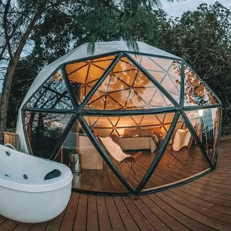 Outdoor Camping Tent dome camping tent Waterproof Glamping Glass Dome Tent 	 outdoor garden cabin OME