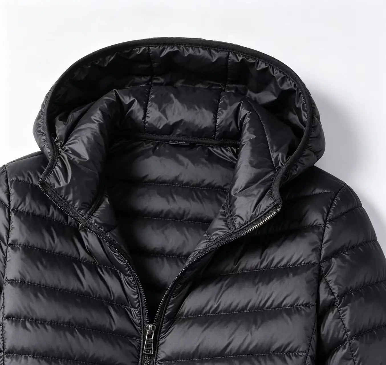 Men Solid Color Hooded Puffer Coat, Winter Lightweight Casual Outdoor Sports Warm Jacket for Male