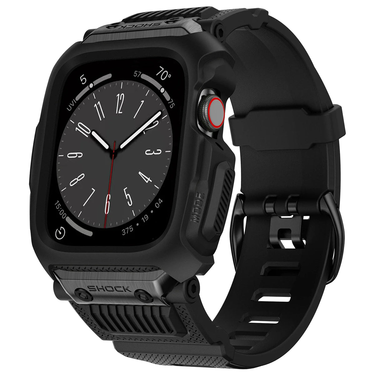 Apple Watch Rugged Rubber Band with Case, Camo or Black