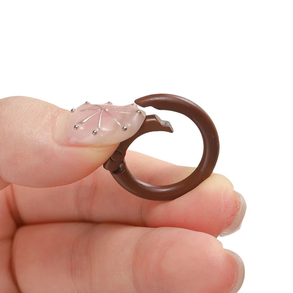 5Pcs Colorful  O Ring Spring Clasp Openable Round Carabiner Keychain Clips Hook Dog Chain DIY Jewelry Buckle Connector