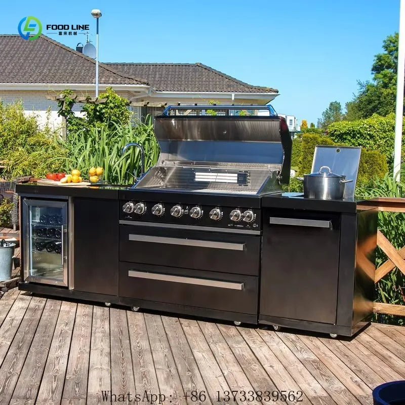 Customized Outdoor kitchen cabinet 304 stainless steel with powder coating for camping