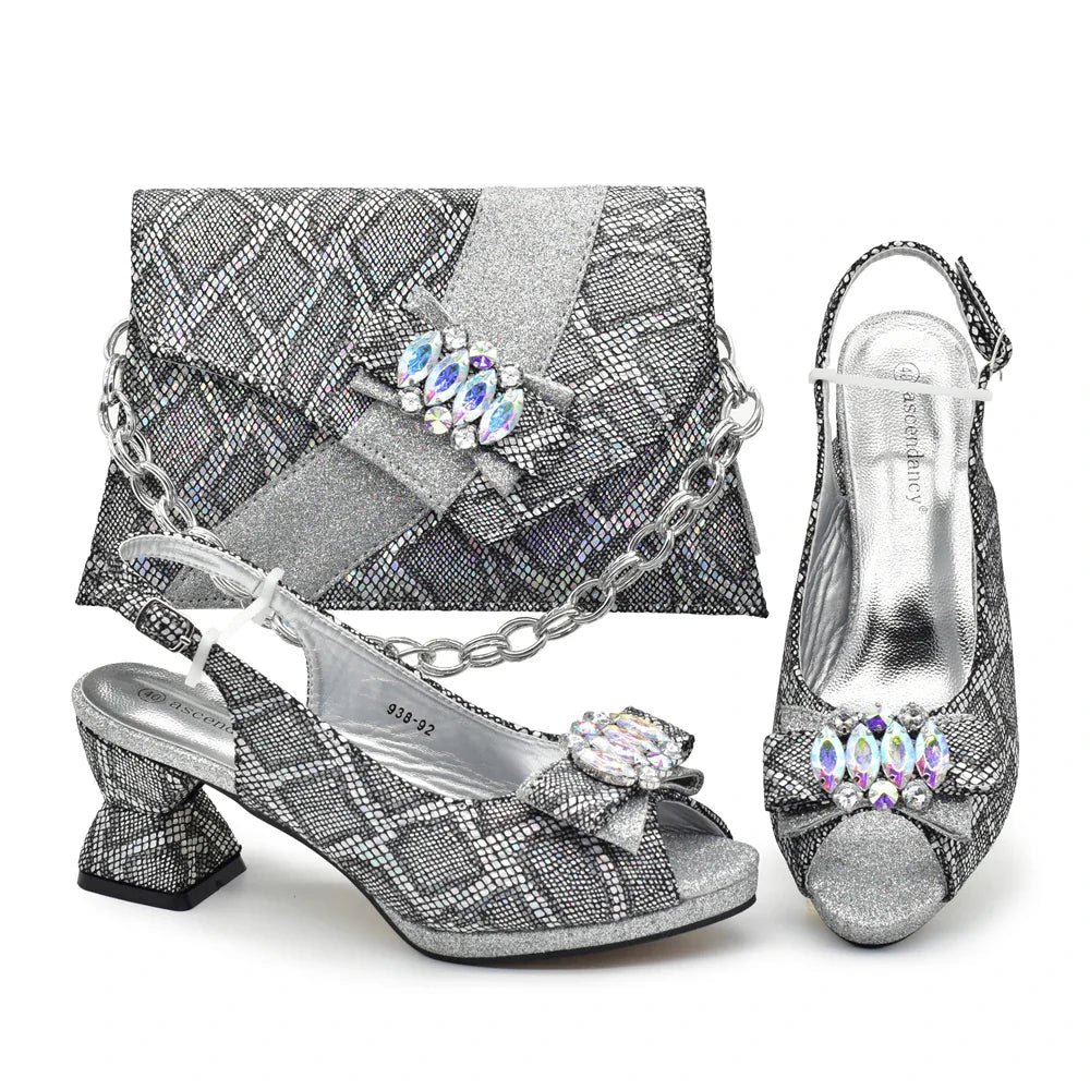 Conjuntos de zapatos y bolsos italianos HFG1-10