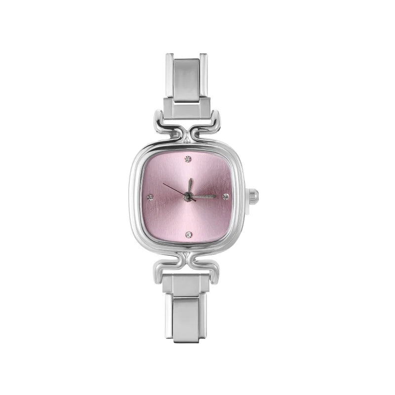 1PC 's Stainless Steel Round Simple Watch Bracelet Bangle for Friend